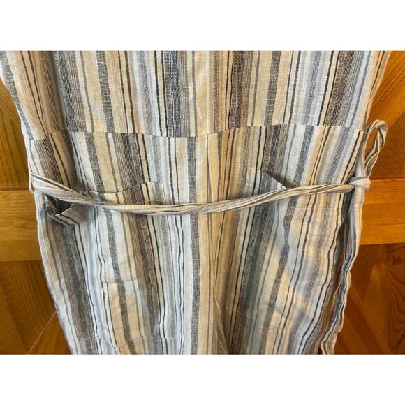 Beach Lunch Lounge Striped Linen Blend Romper Size Small (5226) Read - Picture 2 of 9